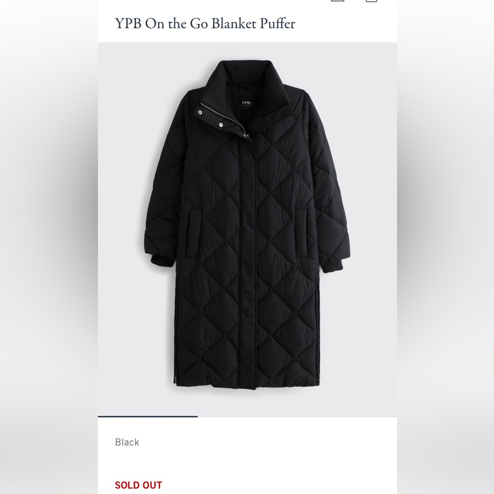NWT- YPB On The Go Blanket Puffer Jacket- BLACK